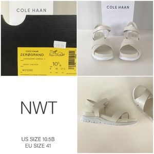 COLE HAAN/ NWT ZEROGROUND SANDAL CRISS-CROSS IVORY/WHITE/ US 10.5 B /EU 41